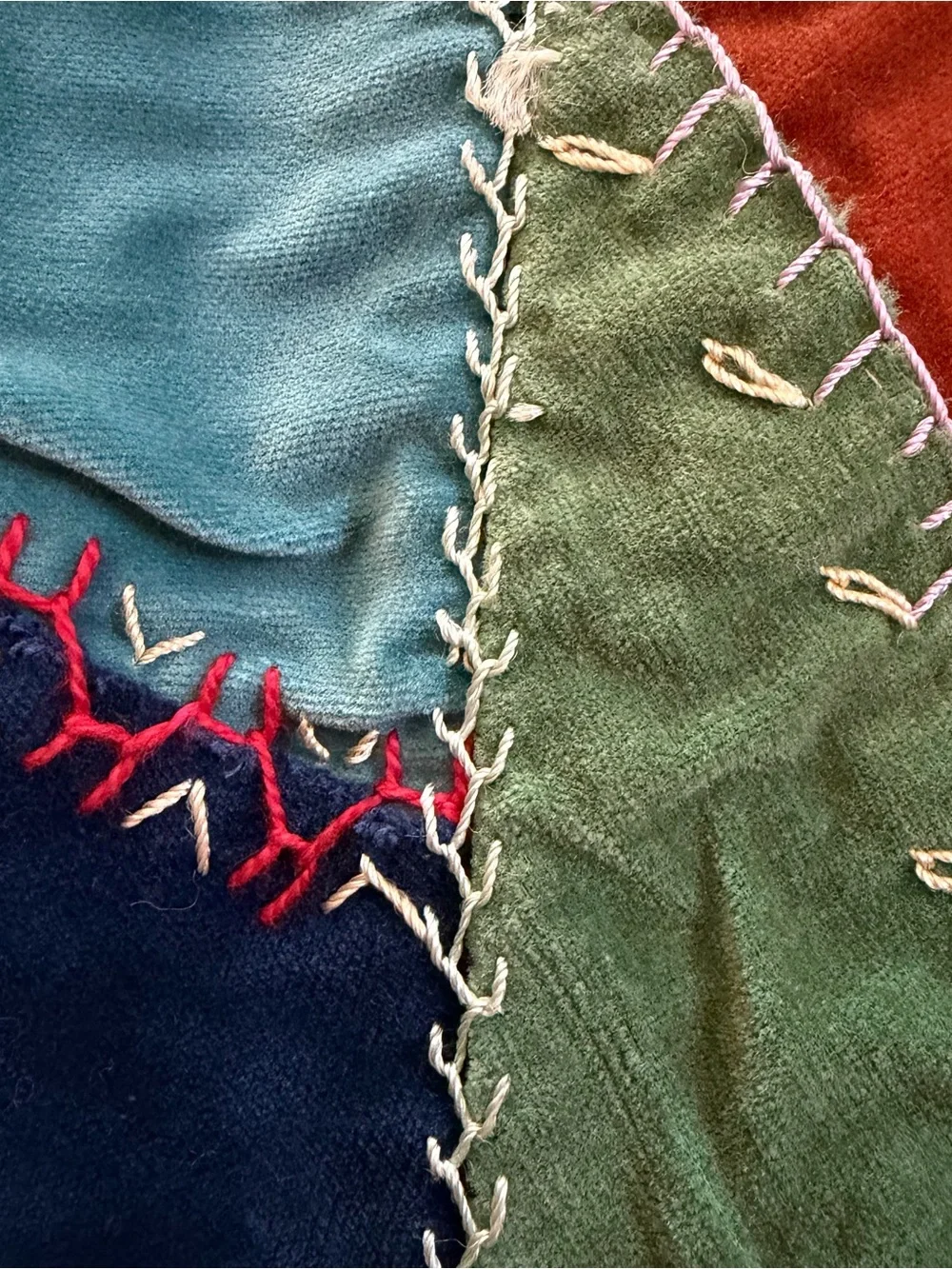 Vintage Crazy Patch Velvet Quilt 66x84 Hand Embroidered Boho Victorian